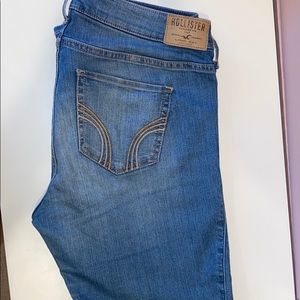 Light blue ripped hollister jeans